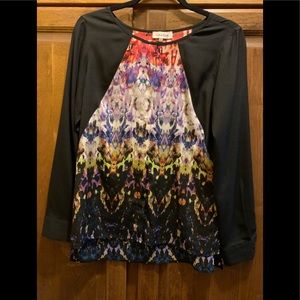 Calvin Klein black and floral blouse